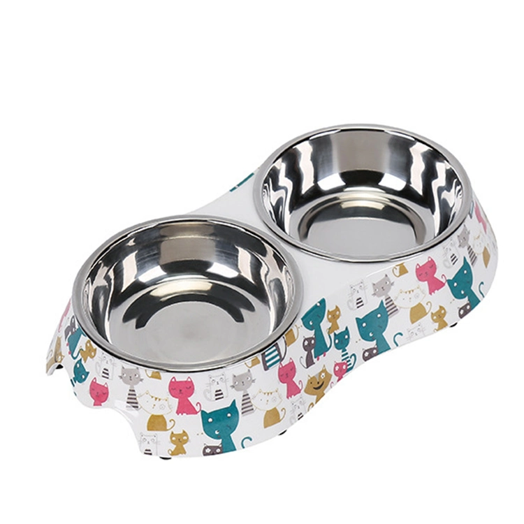 Manufacturers Direct Wholesale Cartoon Stainless Steel Dog Bowl Pet Cleaning Products