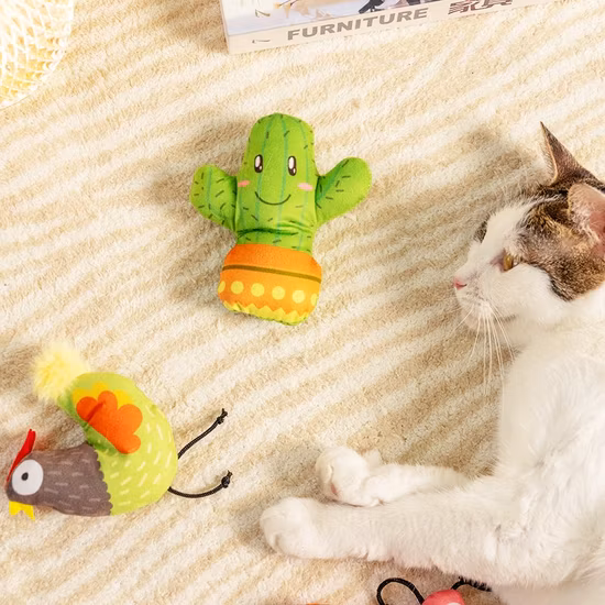 Rena Pet Nuevo diseño Primavera Color colorido Gato Felpa Burlas Juguetes de piel surtidos con hierba gatera